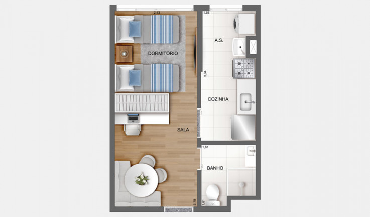 Imagem Apartamento com 2 Quartos à Venda, 38 m² em Brás - São Paulo
