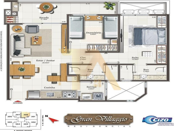 Imagem Apartamento com 3 Quartos à Venda, 60 m² em Centro - Imbituba