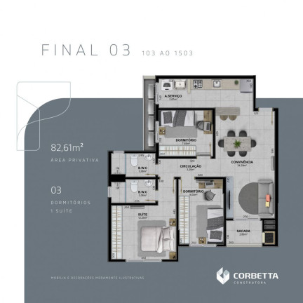Imagem Apartamento com 2 Quartos à Venda, 77 m² em Centro - Criciúma Imagem Apartamento com 2 Quartos à Venda, 77 m² em Centro - Criciúma