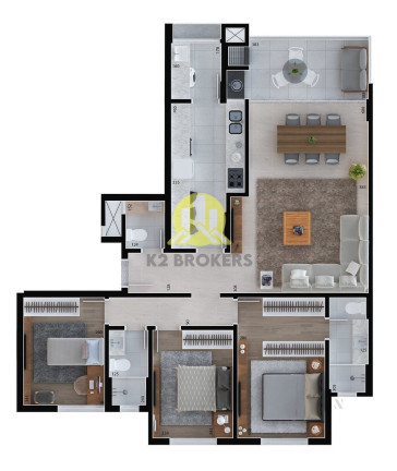 Imagem Apartamento com 3 Quartos à Venda, 102 m² em Alto Da Rua Xv - Curitiba Imagem Apartamento com 3 Quartos à Venda, 102 m² em Alto Da Rua Xv - Curitiba