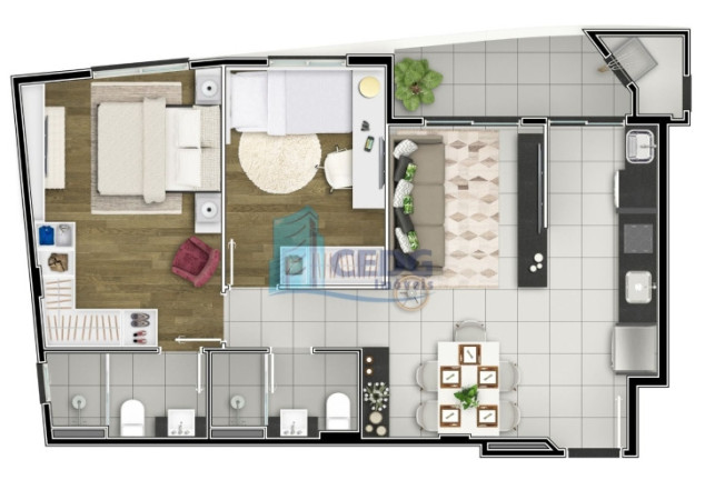 Imagem Apartamento com 2 Quartos à Venda, 60 m² em Alto Da Glória - Curitiba