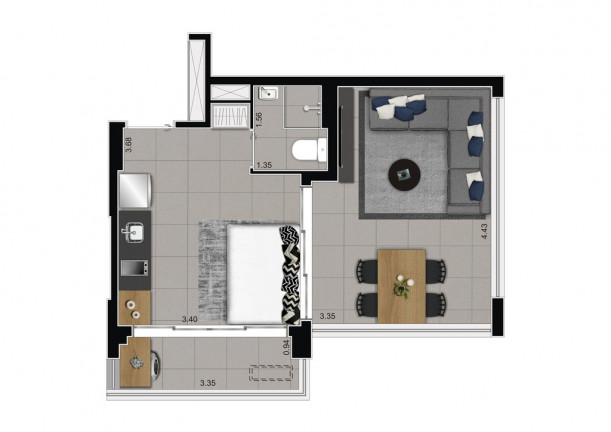 Imagem Studio com 1 Quarto à Venda, 71 m² em Pinheiros - São Paulo