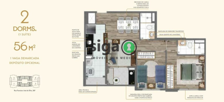 Imagem Apartamento com 2 Quartos à Venda, 56 m² em Vila Andrade - São Paulo