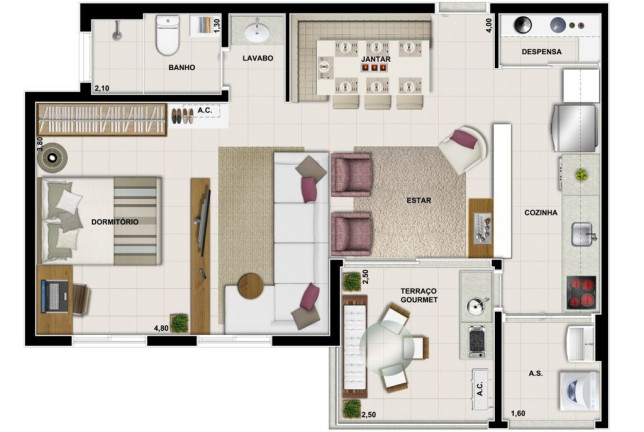 Imagem Apartamento com 2 Quartos à Venda, 58 m² em Morumbi - São Paulo Imagem Apartamento com 2 Quartos à Venda, 58 m² em Morumbi - São Paulo