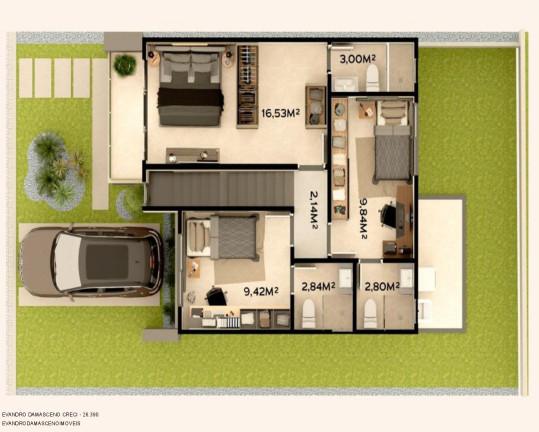 Imagem Casa com 4 Quartos à Venda, 123 m² em Alphaville (abrantes) - Camaçari
