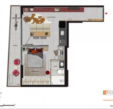 Imagem Apartamento com 1 Quarto à Venda, 44 m² em República - São Paulo Imagem Apartamento com 1 Quarto à Venda, 44 m² em República - São Paulo