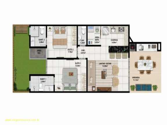Imagem Imóvel com 2 Quartos à Venda, 65 m² em Imbassaí - Mata De São João