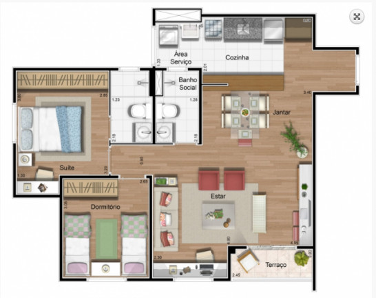 Imagem Apartamento com 3 Quartos à Venda, 68 m² em Parque Conceição Ii - Piracicaba