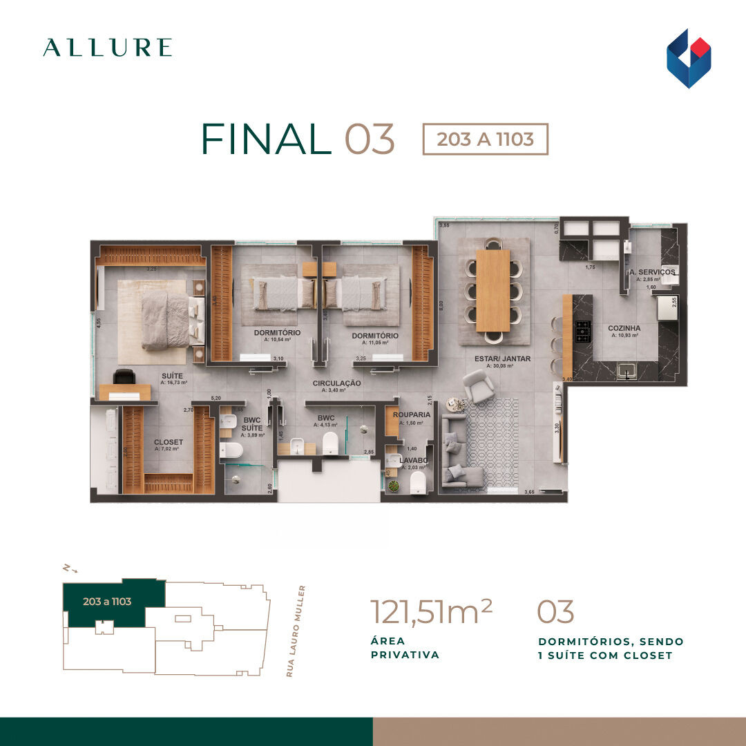 Imagem Apartamento com 3 Quartos à Venda, 105 m² em Centro - Criciúma Imagem Apartamento com 3 Quartos à Venda, 105 m² em Centro - Criciúma
