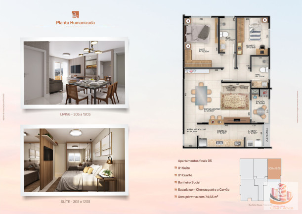 Imagem Apartamento com 3 Quartos à Venda, 92 m² em Vila Moema - Tubarão Imagem Apartamento com 3 Quartos à Venda, 92 m² em Vila Moema - Tubarão