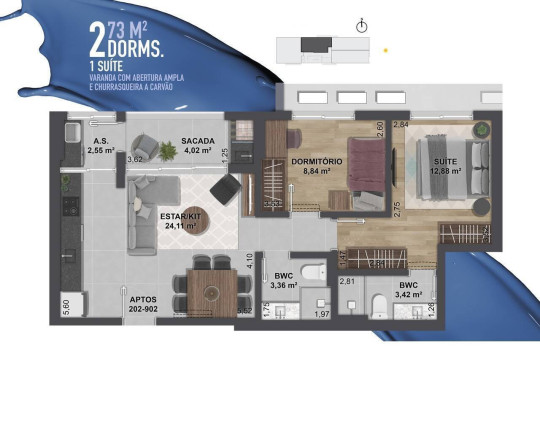 Imagem Apartamento com 2 Quartos à Venda, 73 m² em Centro - Florianópolis Imagem Apartamento com 2 Quartos à Venda, 73 m² em Centro - Florianópolis