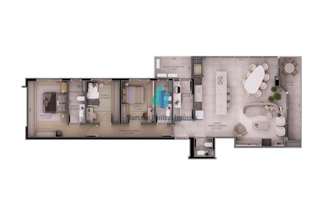 Imagem Apartamento com 3 Quartos à Venda, 145 m² em Botafogo - Bento Gonçalves