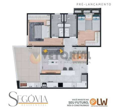 Imagem Apartamento com 2 Quartos à Venda, 72 m²