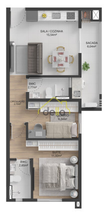 Imagem Imóvel com 2 Quartos à Venda, 57 m² em Saguaçu - Joinville