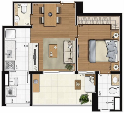 Imagem Apartamento com 1 Quarto à Venda, 47 m² em Campo Belo - São Paulo