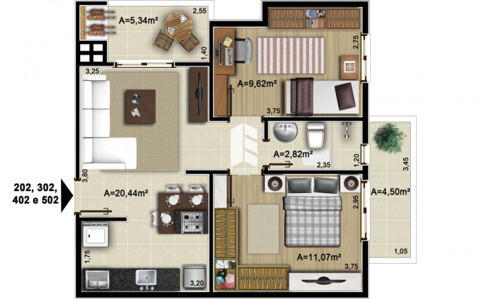 Imagem Apartamento com 2 Quartos à Venda, 80 m² em Camobi - Santa Maria