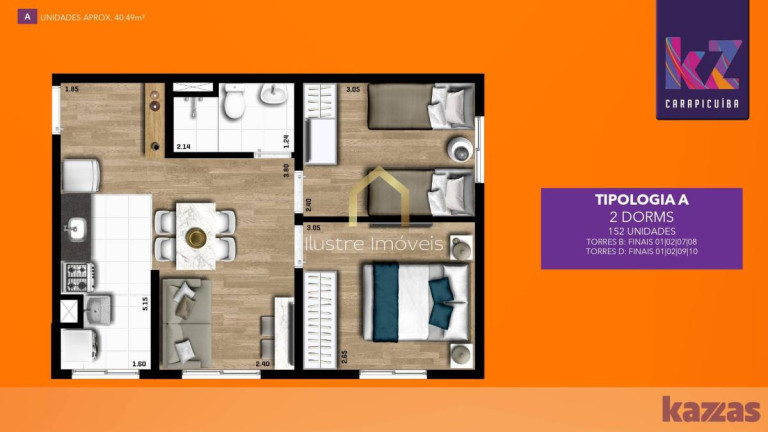 Imagem Apartamento com 2 Quartos à Venda, 40 m² em Vila Da Oportunidade - Carapicuíba