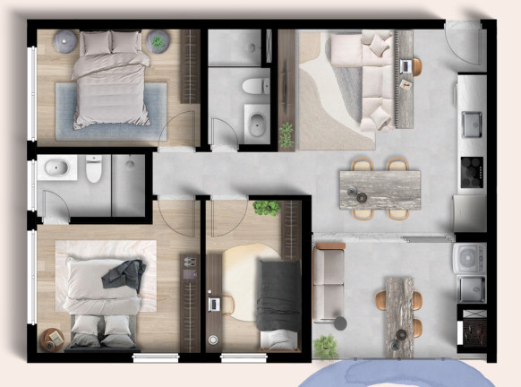 Imagem Apartamento com 2 Quartos à Venda, 55 m² em Juvevê - Curitiba Imagem Apartamento com 2 Quartos à Venda, 55 m² em Juvevê - Curitiba
