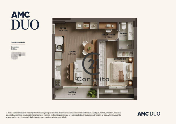 Imagem Apartamento com 1 Quarto à Venda, 51 m² em Campinas - São José Imagem Apartamento com 1 Quarto à Venda, 51 m² em Campinas - São José