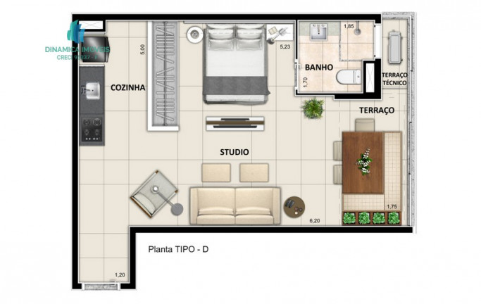 Imagem Studio com 1 Quarto à Venda, 42 m² em Bosque - Campinas