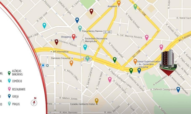 Imagem Apartamento com 2 Quartos à Venda, 63 m² em São Cristóvão - Criciúma Imagem Apartamento com 2 Quartos à Venda, 63 m² em São Cristóvão - Criciúma
