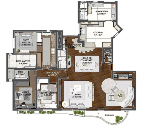 Imagem Apartamento com 3 Quartos à Venda, 193 m² em água Verde - Curitiba Imagem Apartamento com 3 Quartos à Venda, 193 m² em água Verde - Curitiba