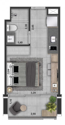 Imagem Studio com 1 Quarto à Venda, 24 m² em Jardim Anália Franco - São Paulo