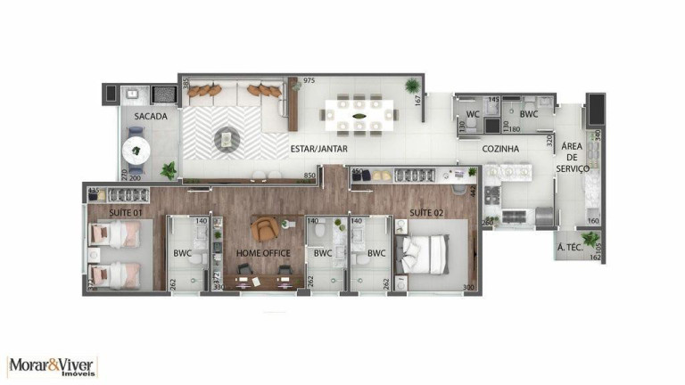 Imagem Apartamento com 3 Quartos à Venda, 129 m² em água Verde - Curitiba