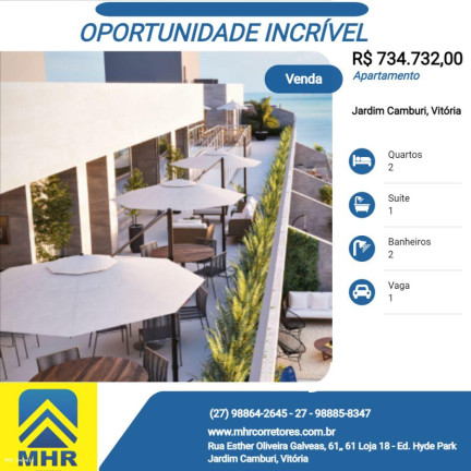 Apartamento com 2 Quartos à Venda, 67 m² em Jardim Camburi - Vitória