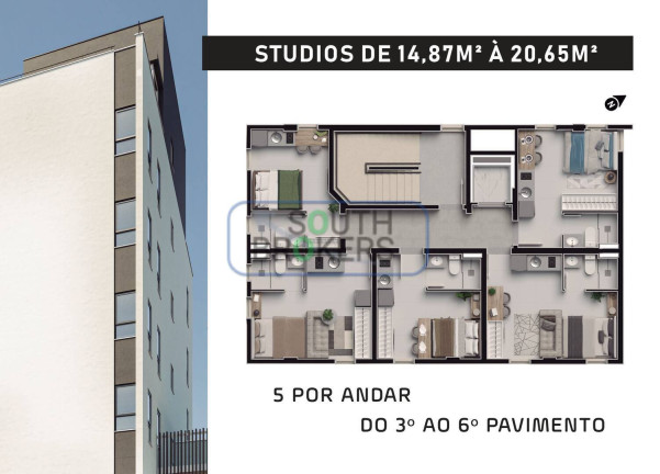 Apartamento com 1 Quarto à Venda, 14 m² em Guabirotuba - Curitiba