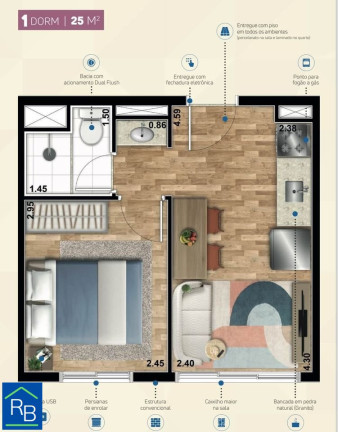 Imagem Apartamento com 1 Quarto para Alugar, 25 m² em Ipiranga - São Paulo