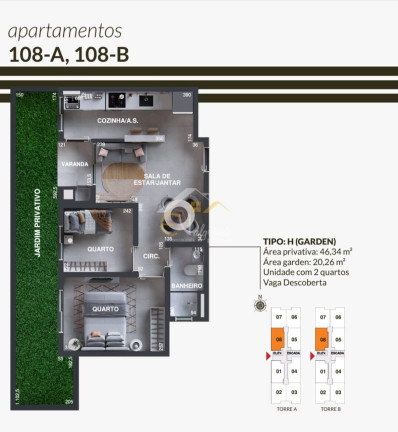 Imagem Apartamento com 2 Quartos à Venda, 47 m² em Alto Tarumã - Pinhais
