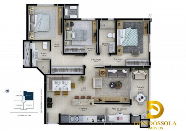 Imagem Apartamento com 3 Quartos à Venda, 96 m² em Mar Grosso - Laguna