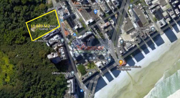 Terreno à Venda, 10.849 m² em Pitangueiras - Guarujá