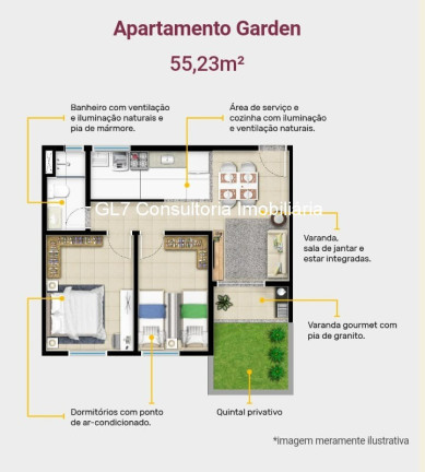 Imagem Apartamento com 2 Quartos à Venda, 55 m² em Jardim Esplanada - Indaiatuba
