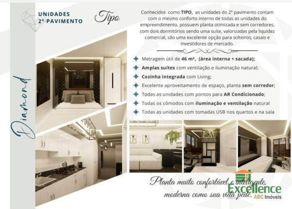Imagem Apartamento com 2 Quartos à Venda, 46 m² em Campestre - Santo André Imagem Apartamento com 2 Quartos à Venda, 46 m² em Campestre - Santo André