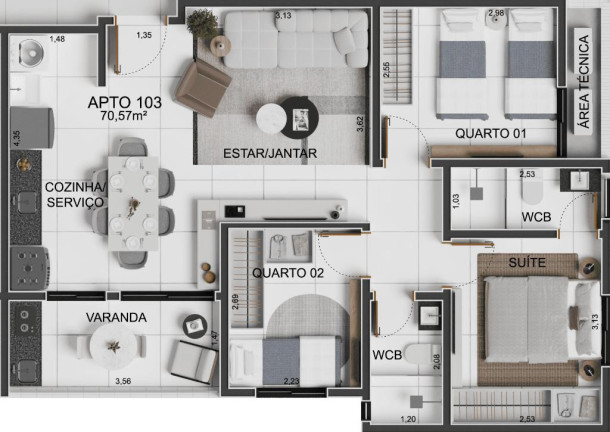 Imagem Apartamento com 3 Quartos à Venda, 68 m² em Intermares - Cabedelo Imagem Apartamento com 3 Quartos à Venda, 68 m² em Intermares - Cabedelo