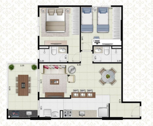 Imagem Apartamento com 2 Quartos à Venda, 75 m² em Guilhermina - Praia Grande