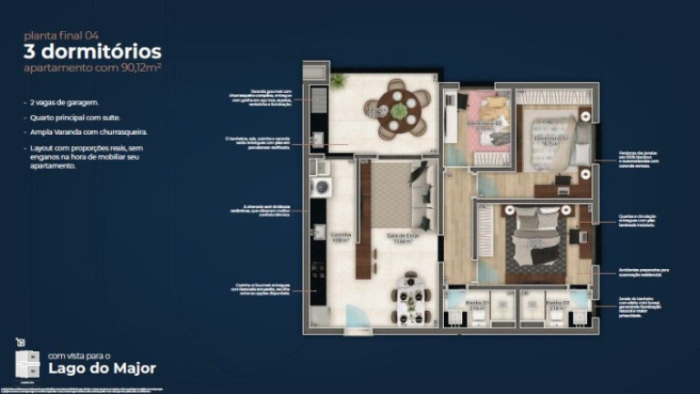 Imagem Apartamento com 3 Quartos à Venda, 90 m² em Vila Gardênia - Atibaia