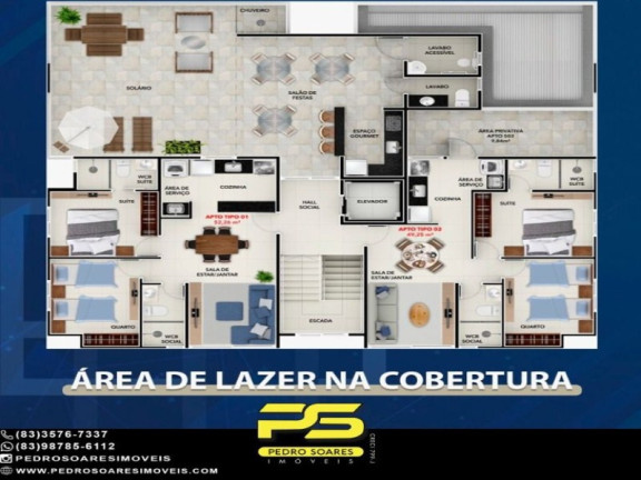 Imagem Apartamento com 2 Quartos à Venda, 50 m² em João Paulo Ii - João Pessoa