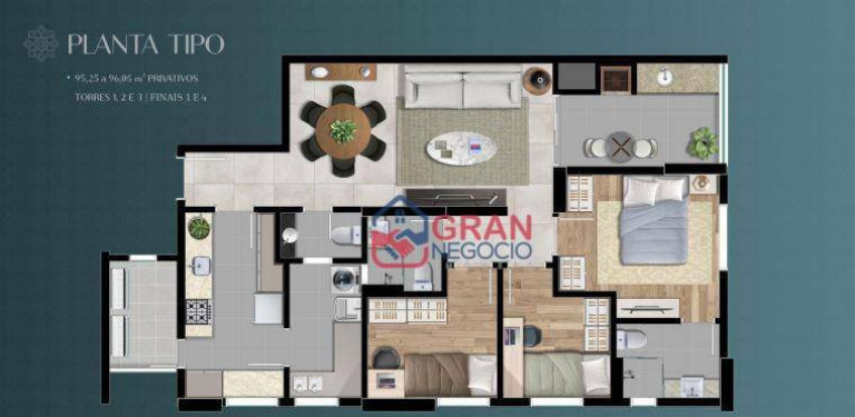 Imagem Apartamento com 3 Quartos à Venda, 96 m² em Centro - Curitiba Imagem Apartamento com 3 Quartos à Venda, 96 m² em Centro - Curitiba