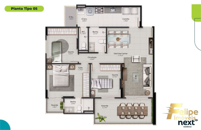 Imagem Cobertura com 4 Quartos à Venda, 181 m² em Jacuhy - Serra