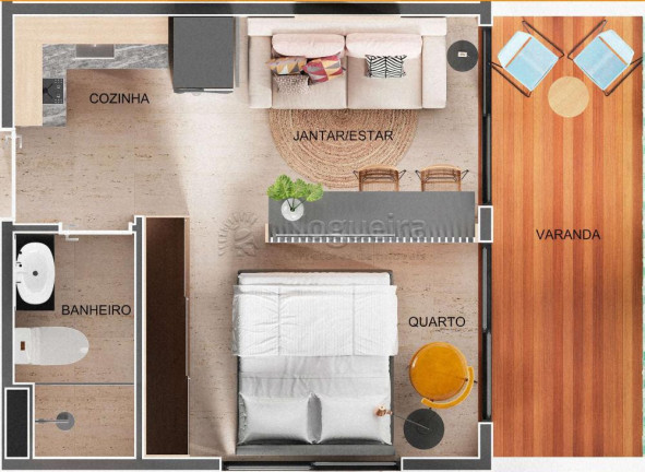 Imagem Flat com 1 Quarto à Venda, 25 m² em Porto De Galinhas - Ipojuca
