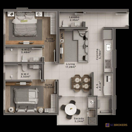 Imagem Apartamento com 2 Quartos à Venda, 76 m² em Centro - Itajaí