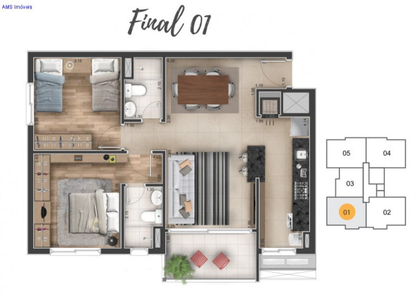 Imagem Apartamento com 2 Quartos à Venda, 77 m² em Centro - Canoas