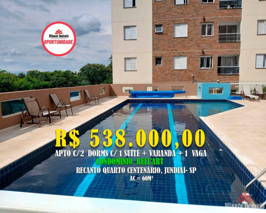 Apartamento com 2 Quartos à Venda, 60 m² em Recanto Quarto Centenário - Jundiaí