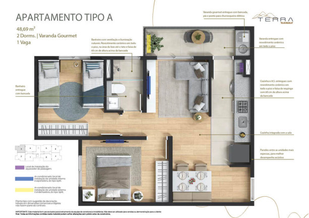 Imagem Apartamento com 2 Quartos à Venda, 54 m² em Residencial Das Ilhas - Bragança Paulista