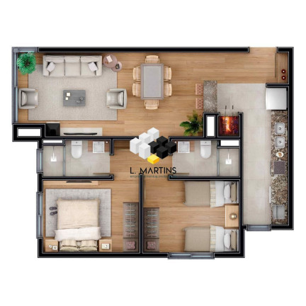 Imagem Apartamento com 2 Quartos à Venda, 84 m² em Carniel - Gramado
