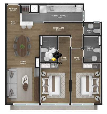 Imagem Apartamento com 2 Quartos à Venda, 84 m² em Floresta - Gramado