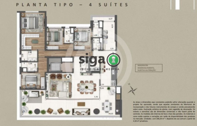Imagem Apartamento com 4 Quartos à Venda, 206 m² em Campo Belo - São Paulo Imagem Apartamento com 4 Quartos à Venda, 206 m² em Campo Belo - São Paulo